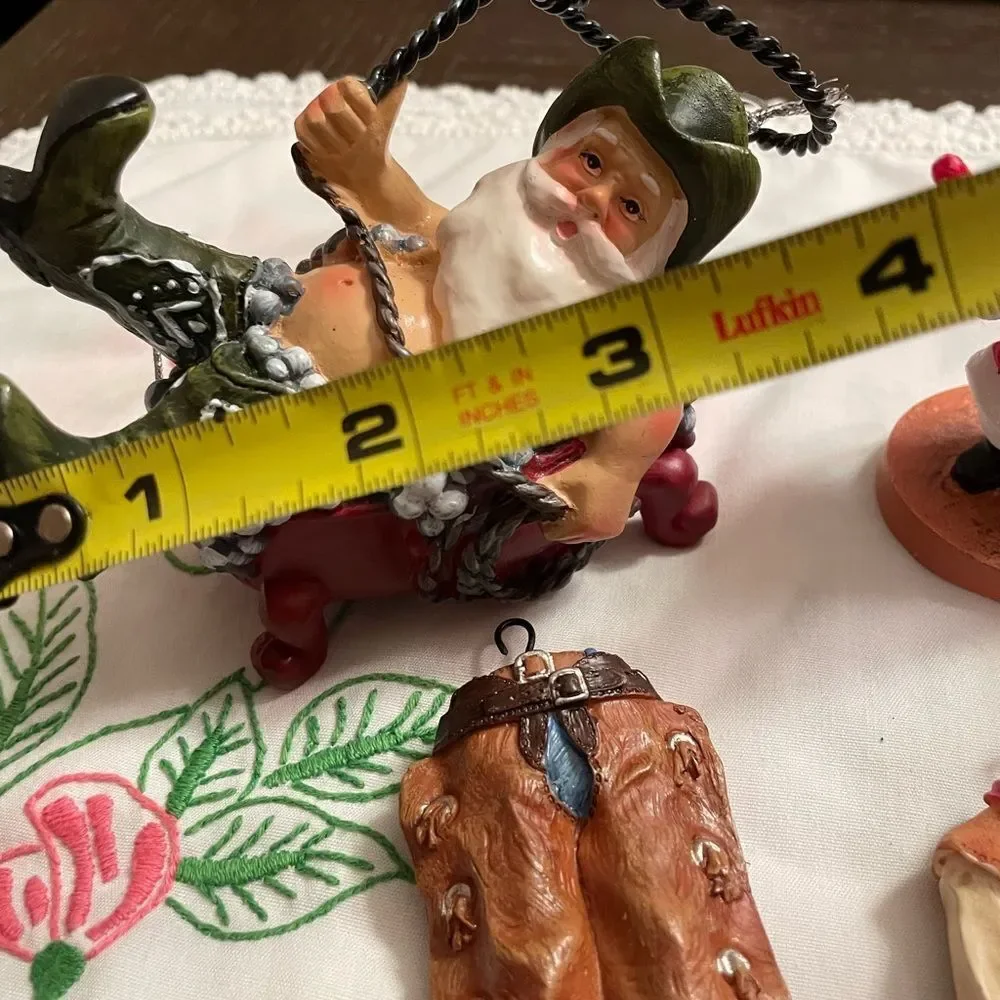 Santa Cowboy Themed Ornaments and Figures